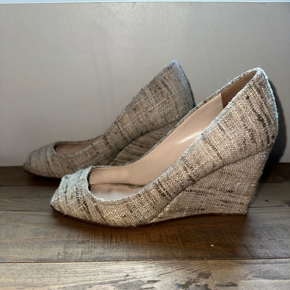 Prada Women's Tweed Wedge Pumps - Picture 1 of 5